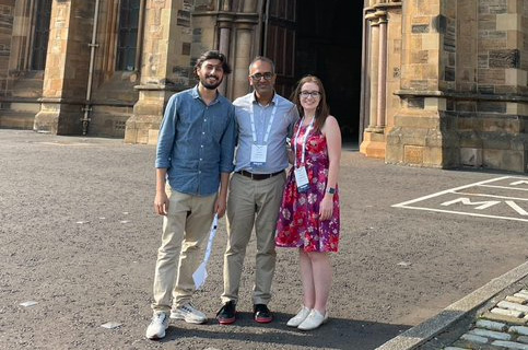 Chief Investigator Girish Lakhwani and PhD student Alison Goldingay, both from the University of Sydney, are pictured during their visit to the University of Glasgow.