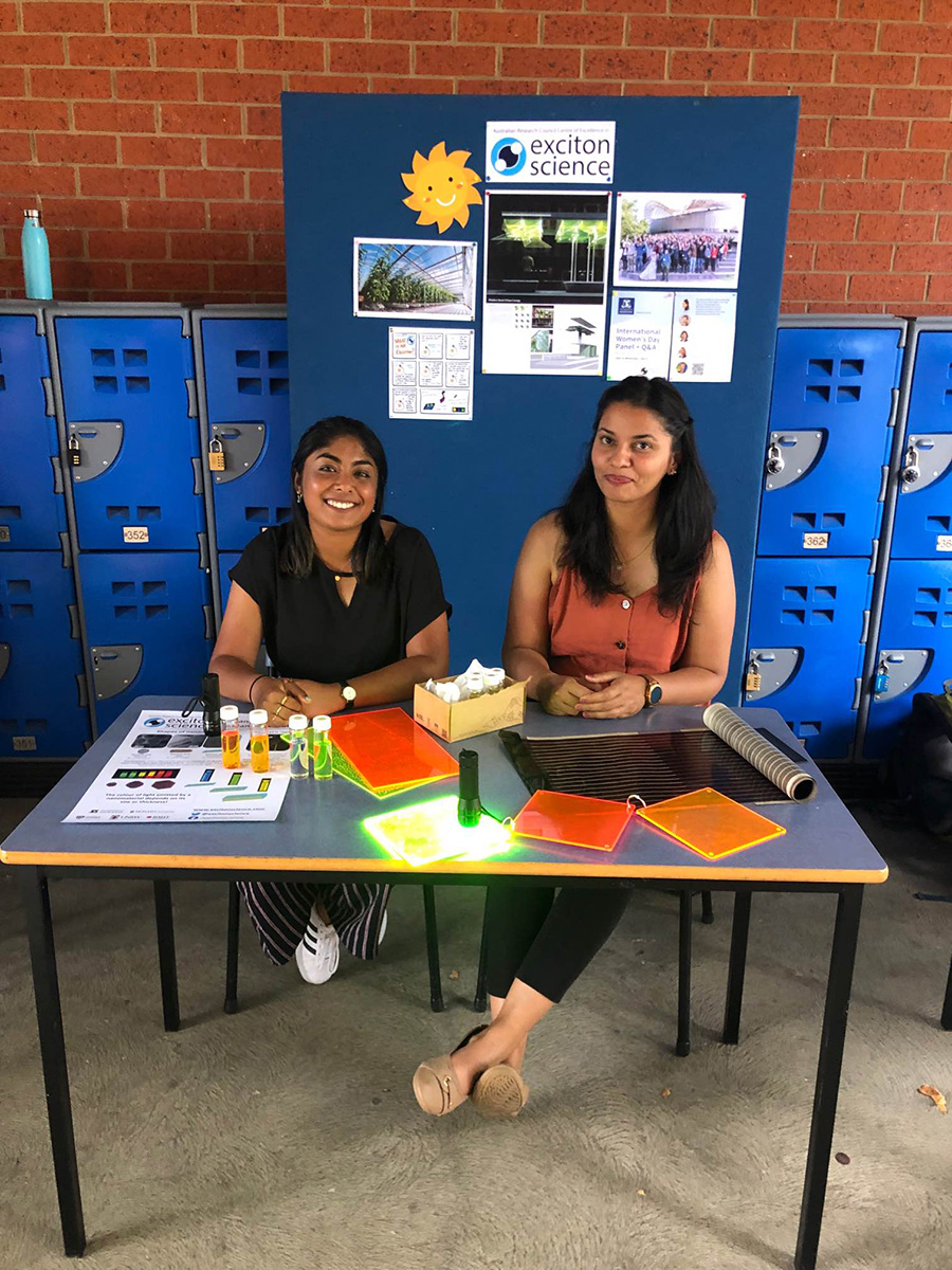 Sam Zaman and Anchal Yadav on a school visit